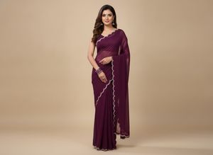 Elegant Purple saree with Border