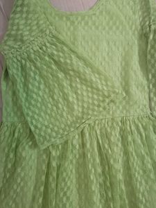 Lime Green Lace Peplum Top