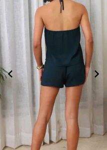 Shein Bold Halter Neck Tie-Up Top &amp; Shorts Set