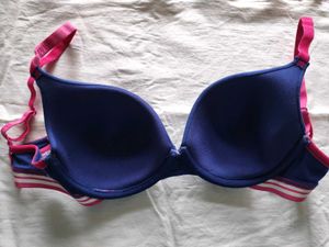 New Unused Stylish Sporty Blue &amp; Pink Push Up Bra