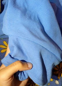 Stylish Madame Blue Crop Top (Size M)