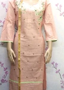 Kurti pink 1 piece attractive embroidery fancy