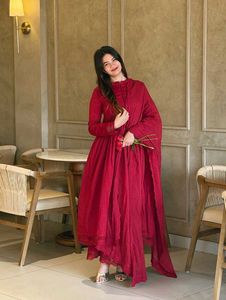 Vibrant Red Kurta Set with Dupatta