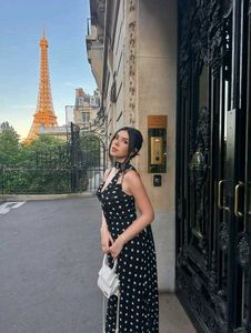 Polka Dot Maxi Slip Dress