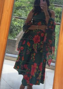 Floral Green Kurta Set