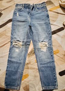 Ripped Blue Denim Jeans