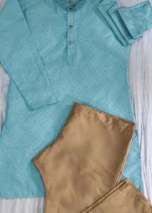 Men's Light Blue wedding Kurta Set