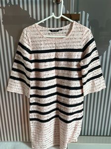Chic Striped Lace Dress