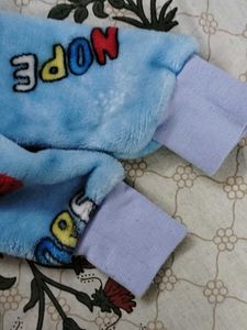 Cute Baby Blue Fleece Onesie