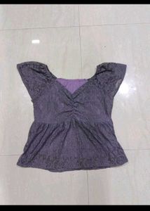 Purple Lace Peplum Top