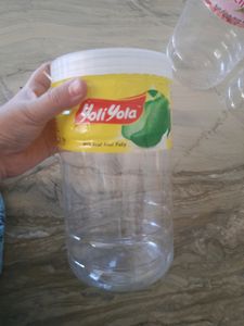 Clean Empty Plastic Jar w/ Lid