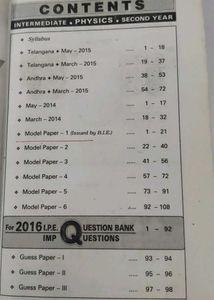 TS &amp; AP Physics Intermediate Test papers