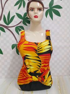 (200)Tropical Print Swimsuit