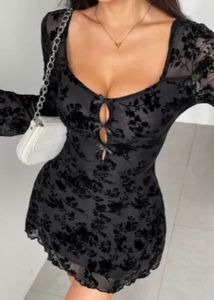 NEWME Black Floral Mini Dress