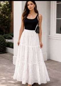 Flowy White Maxi Skirt