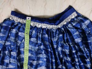 Blue Geometric Print Ethnic Skirt