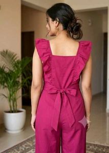Chic Pink Ruffle Jumpsuit