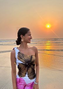 One-Shoulder Floral Print Maxi Dress