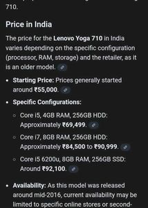 Lenovo Yoga 710 Laptop| Touch 2-in-1 |