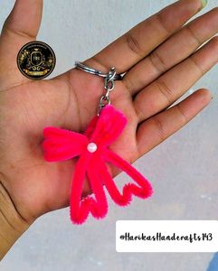 Adorable Pink Bow Keychain any one
