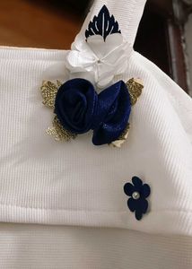 Cute White Top with Floral Embellishments