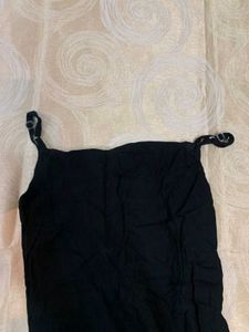 Black Chic Ethnic Adjustable Straps Straight Kurti