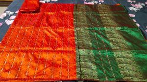 new banarasi silk sari with blouse piece