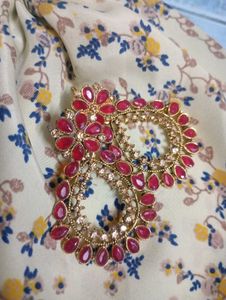Exquisite Pearl &amp; Stone Jhumka Earrings
