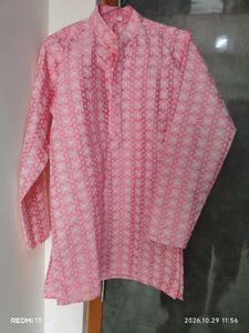 Pink Embroidered Kurta