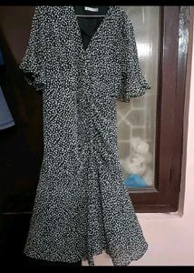 Stylish Printed wrap midi dress L 40 size women