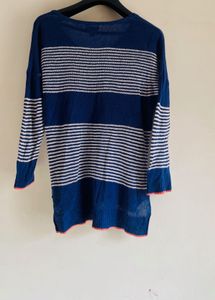 Blue High Low Sweater Top