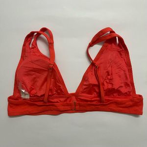 Red Ribbed Bikini Top