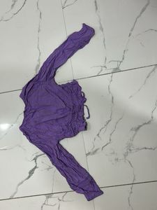 Purple Embroidered crop top