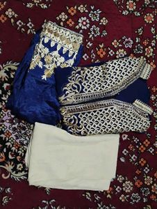 Elegant Blue Embroidered Ethnic Gown