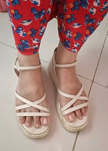 Stylish White Strappy Sandals