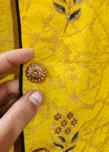 Yellow Koti Will Navy Blue Kurta &amp; Pajama