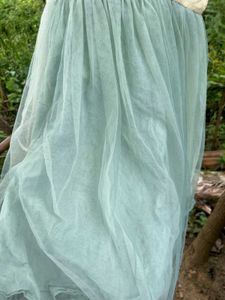 Elegant Baby Blue Tulle Gown