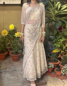 Elegant Off-White Embellished Lehenga Choli
