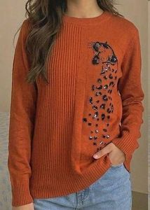 Chic Sequin Detail Knit Sweater