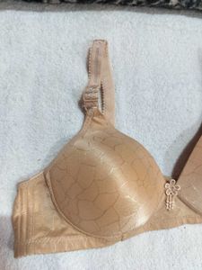 Beige Bra with Floral Detail