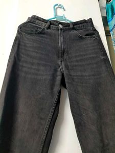 Black Wide Leg Denim Jeans