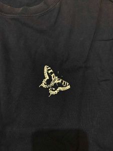 Navy Blue T-Shirt with Butterfly Graphic