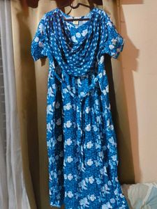 Blue maternity Maxi Dress