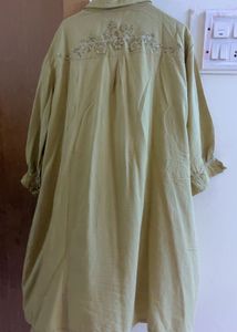 Green Smocked Kurta