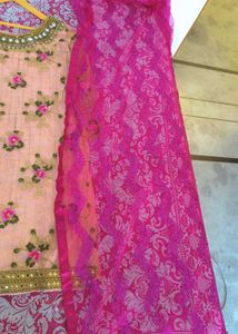 Elegant Peach short kurti and dupatta garara Set w