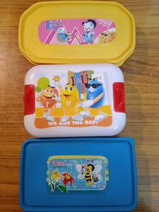 🆕NEW 3 Lunch Boxes + Pencil Box Combo Set