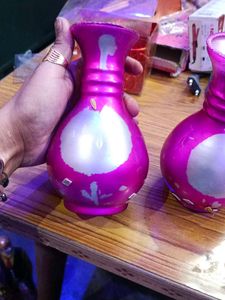 Decorative Purple  Glass Vases (Set of 2)