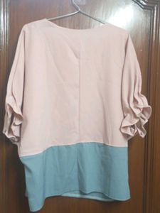 Chic Two-Tone Batwing Sleeve Top
