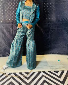 Teal Brocade 3-Piece Set
