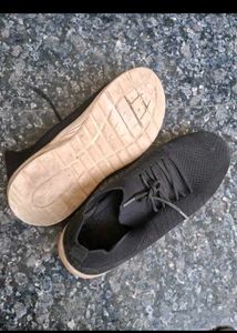 Comfortable Black Knit Slip-On Shoes